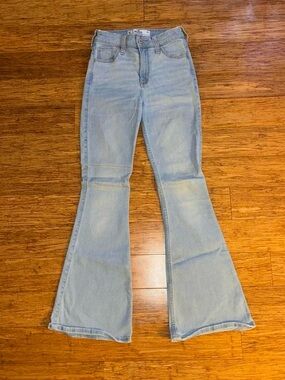 Hollister Light Blue Flared High-Rise Jeans